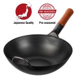 Small Yosukata 11.8" Black Carbon Steel Wok Pan