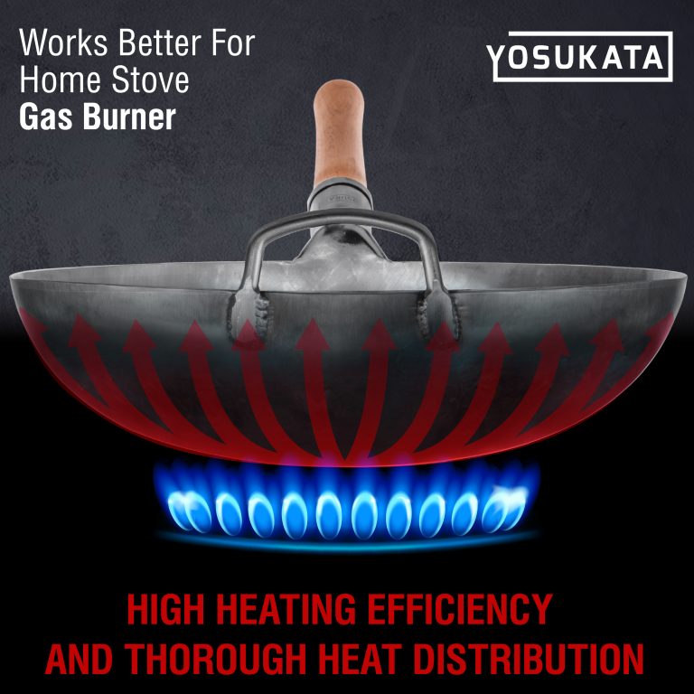 Yosukata 14-inch Not seasoned Blue Carbon Steel Wok