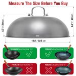 Small Yosukata 12,8-inch Stainless Steel Wok Lid with Tempered Glass Insert – UK