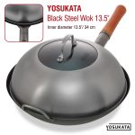 Small Yosukata 12,8-inch Stainless Steel Wok Lid with Tempered Glass Insert – UK